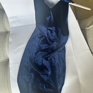 Elegant Navy Blue Velvet Dress